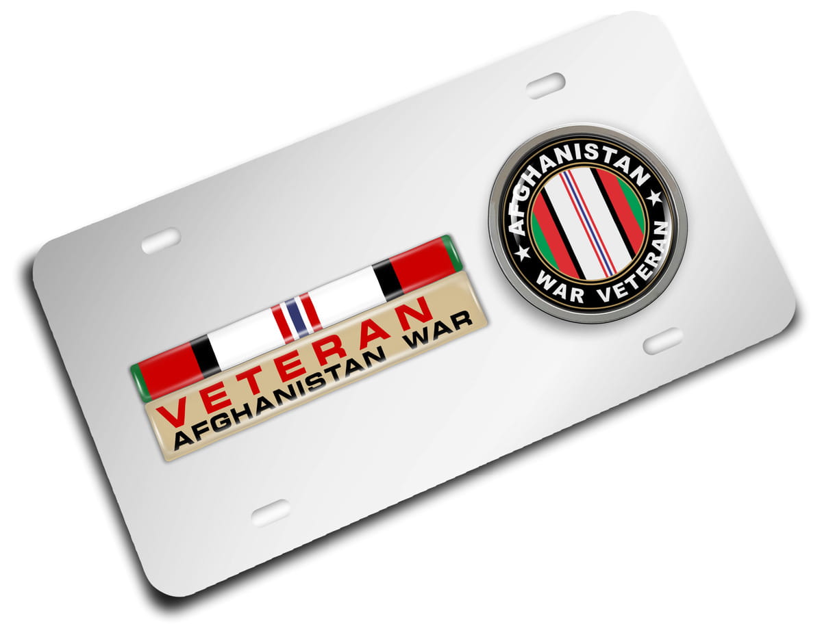 Afghanistan Veteran - Stainless Steel Car License Plate